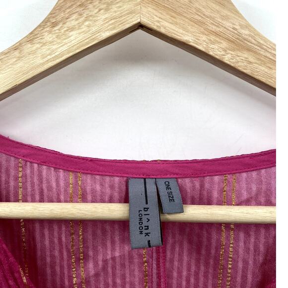 Anthropologie pink OS V-Neck Shine Kaftan Midi Dress - Picture 5 of 9